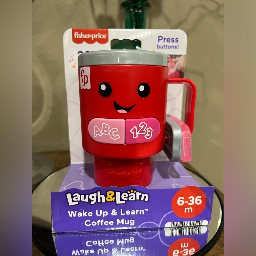 Fisher-Price Laugh & Learn Red Wake Up and Learn Coffee Mug, new!